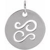 Sterling Silver 16.5 mm Cancer Zodiac Disc Pendant Siddiqui Jewelers