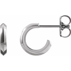 Platinum Knife-Edge 10 mm Hoop Earrings Siddiqui Jewelers