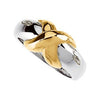 14K White/Yellow X Ring - Siddiqui Jewelers