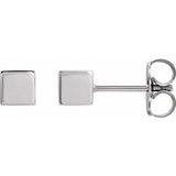 Sterling Silver Cube Earrings Siddiqui Jewelers