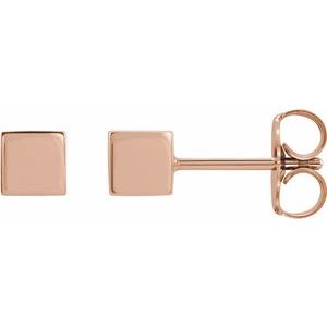 14K Rose Cube Earrings Siddiqui Jewelers