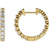 14K Yellow 2 CTW Lab-Grown Diamond Inside-Outside Hinged 20 mm Hoop Earrings Siddiqui Jewelers