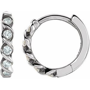 Sterling Silver 1/10 CTW Natural Diamond 9 mm Hoop Earrings Siddiqui Jewelers