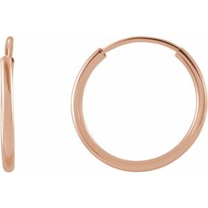 14K Rose Flexible Endless Tube 12 mm Hoop Earrings Siddiqui Jewelers