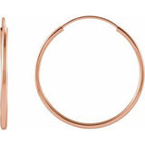 14K Rose Flexible Endless Tube 20 mm Hoop Earrings Siddiqui Jewelers