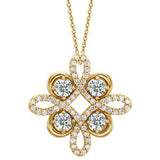 14K Yellow 1/6 CTW Diamond Clover 18" Necklace - Siddiqui Jewelers