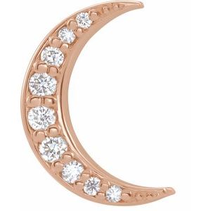 14K Rose .04 CTW Diamond Crescent Moon Single Earring - Siddiqui Jewelers