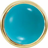 14K Yellow Natural Turquoise Bezel-Set Earring Siddiqui Jewelers