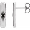 Sterling Silver Natural Black Onyx Starburst Bar Earrings Siddiqui Jewelers