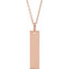 18K Rose Gold-Plated Sterling Silver 20x5 mm Bar 16-18" Necklace - Siddiqui Jewelers