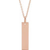 18K Rose Gold-Plated Sterling Silver 20x5 mm Bar 20" Necklace - Siddiqui Jewelers