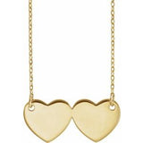 14K Yellow Double Heart 17" Necklace - Siddiqui Jewelers