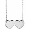 14K White Double Heart 17" Necklace - Siddiqui Jewelers