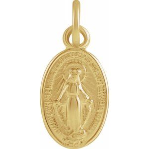 14K Yellow 12x8 mm Oval Miraculous Medal-Siddiqui Jewelers