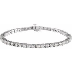 14K White 5 CTW Lab-Grown Diamond Line 7 1/4" Bracelet Siddiqui Jewelers