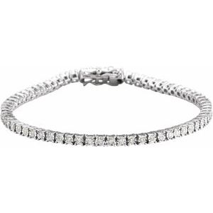 14K White 1 CTW Natural Diamond Illusion-Set Line 7" Bracelet Siddiqui Jewelers