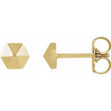 14K Yellow Hexagon Earrings Siddiqui Jewelers