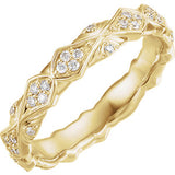 14K Yellow 1/3 CTW Diamond Sculptural-Inspired Eternity Band Size 7 - Siddiqui Jewelers