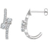 14K White 5/8 CTW Diamond Two-Stone Earrings - Siddiqui Jewelers