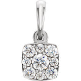 14K White 1/4 CTW Diamond Cluster Pendant - Siddiqui Jewelers