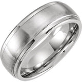 Cobalt 8 mm Flat Edge Band Size 10 - Siddiqui Jewelers