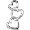 14K White Linked Hearts Pendant - Siddiqui Jewelers