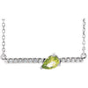 14K White Peridot & 1/10 CTW Diamond16"  Necklace - Siddiqui Jewelers