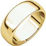 14K Yellow 7 mm Half Round Band Size 9.5 - Siddiqui Jewelers