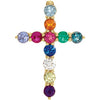 14K Yellow 14.6x10.5 mm .03 CT Multi-Stone Cross Pendant - Siddiqui Jewelers