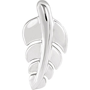 Sterling Silver 14.5x7.2 mm Leaf Pendant - Siddiqui Jewelers