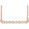 14K Rose 1/4 CTW Diamond Bar 18" Necklace - Siddiqui Jewelers