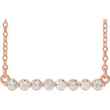 14K Rose 1/4 CTW Diamond Bar 18" Necklace - Siddiqui Jewelers