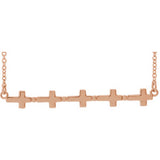 14K Rose Sideways Cross Bar 18" Necklace - Siddiqui Jewelers