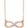 14K Rose 1/10 CT Diamond Infinity-Inspired 16-18" Necklace - Siddiqui Jewelers