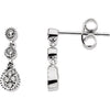 14K White 1/8 CTW Diamond Link Earrings - Siddiqui Jewelers