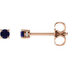14K Rose 2.5 mm Round Blue Sapphire Earrings - Siddiqui Jewelers