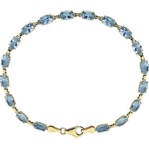 14K Yellow Sky Blue Topaz 7.25" Bracelet - Siddiqui Jewelers