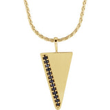 14K Yellow 1/5 CTW Black Diamond Men's Triangle 24" Necklace - Siddiqui Jewelers