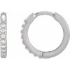 Platinum 1/8 CTW Natural Diamond 12.5 mm Huggie Earrings Siddiqui Jewelers