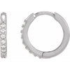 Sterling Silver 1/8 CTW Natural Diamond 12.5 mm Huggie Earrings Siddiqui Jewelers