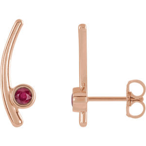 14K Rose Ruby Ear Climbers - Siddiqui Jewelers