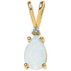 Genuine Opal Cabochon & Diamond Pendant - Siddiqui Jewelers