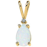 Genuine Opal Cabochon & Diamond Pendant - Siddiqui Jewelers