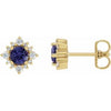 14K Yellow 5 mm Natural Iolite & 1/6 CTW Natural Diamond Halo-Style Earrings Siddiqui Jewelers