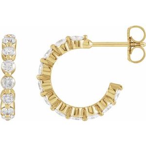 14K Yellow 7/8 CTW Natural Diamond 14.5 mm Hoop Earrings Siddiqui Jewelers