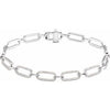 14K White 9/10 CTW Natural Diamond Link 7" Bracelet Siddiqui Jewelers