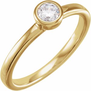 14K Yellow 1/4 CT Lab-Grown Diamond Bezel-Set Ring Siddiqui Jewelers