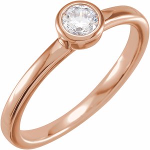 14K Rose 1/4 CT Lab-Grown Diamond Bezel-Set Ring Siddiqui Jewelers