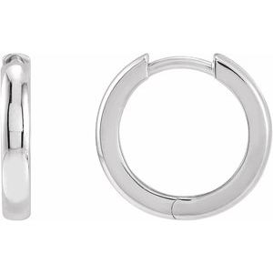 Platinum 15 mm Hinged Hoop Earrings Siddiqui Jewelers