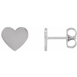 Sterling Silver Engravable Heart Earrings-Siddiqui Jewelers